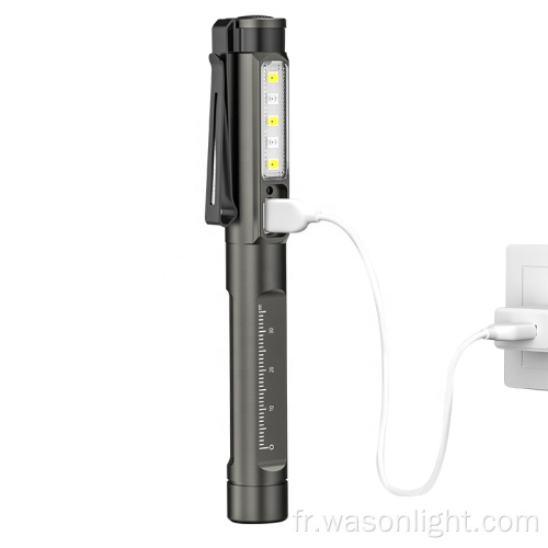 Nouvelle infirmière en aluminium rechargeable Type-C Nurse infirmière avec un léger à un stylo médical LED UV Ultaviolet LED pour le dentiste